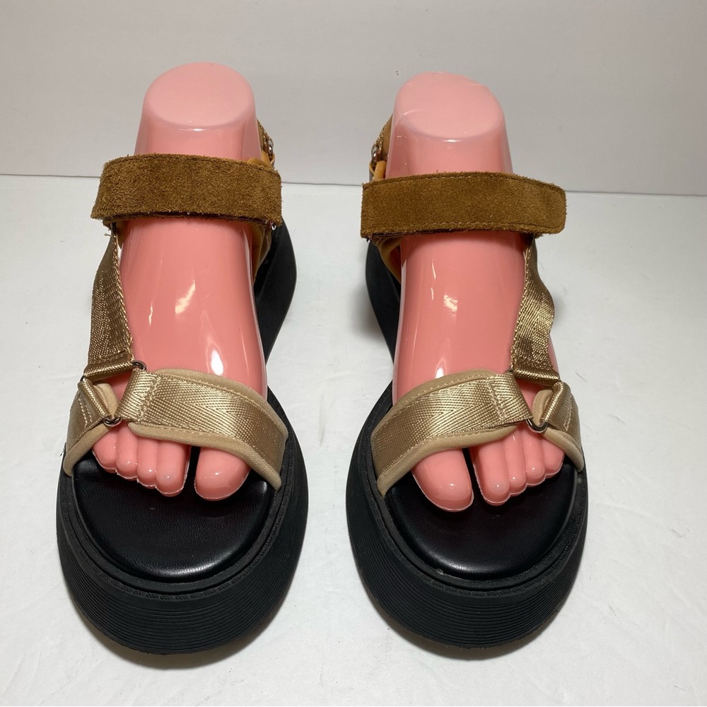Zara Flat Strappy Dads Sandals Brown Sporty Style Thick Sole Women’s Size 36 - Picture 3 of 16